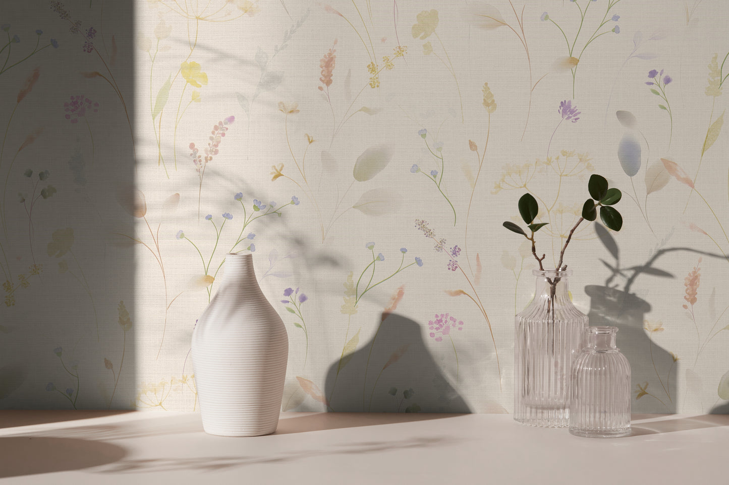 Mustertapete Wiesenblumen Pastellbunt - 10,05 m x 0,53 m