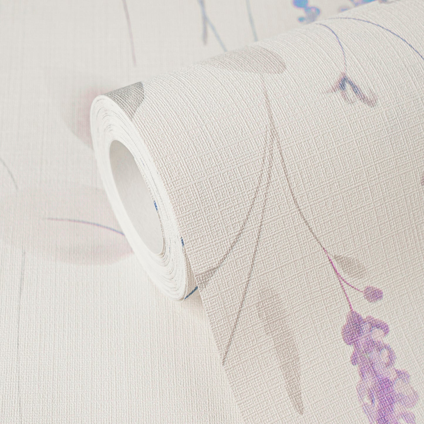 Mustertapete Wiesenblumen Violett & Blau - 10,05 m x 0,53 m
