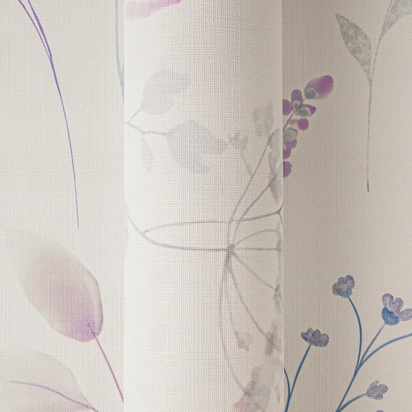Mustertapete Wiesenblumen Violett & Blau - 10,05 m x 0,53 m