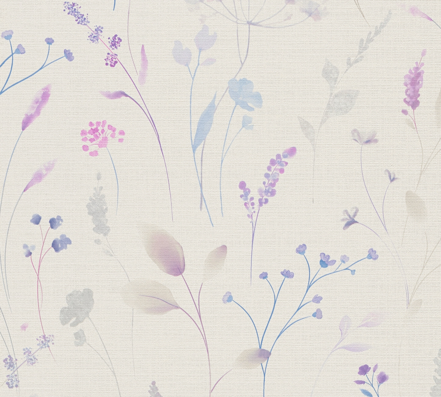 Mustertapete Wiesenblumen Violett & Blau - 10,05 m x 0,53 m
