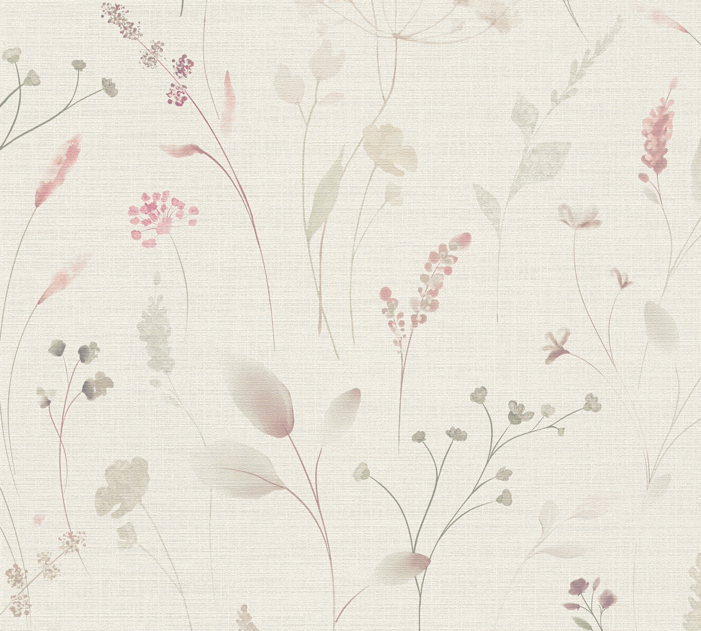 Mustertapete Wiesenblumen Altrosa & Beige - 10,05 m x 0,53 m