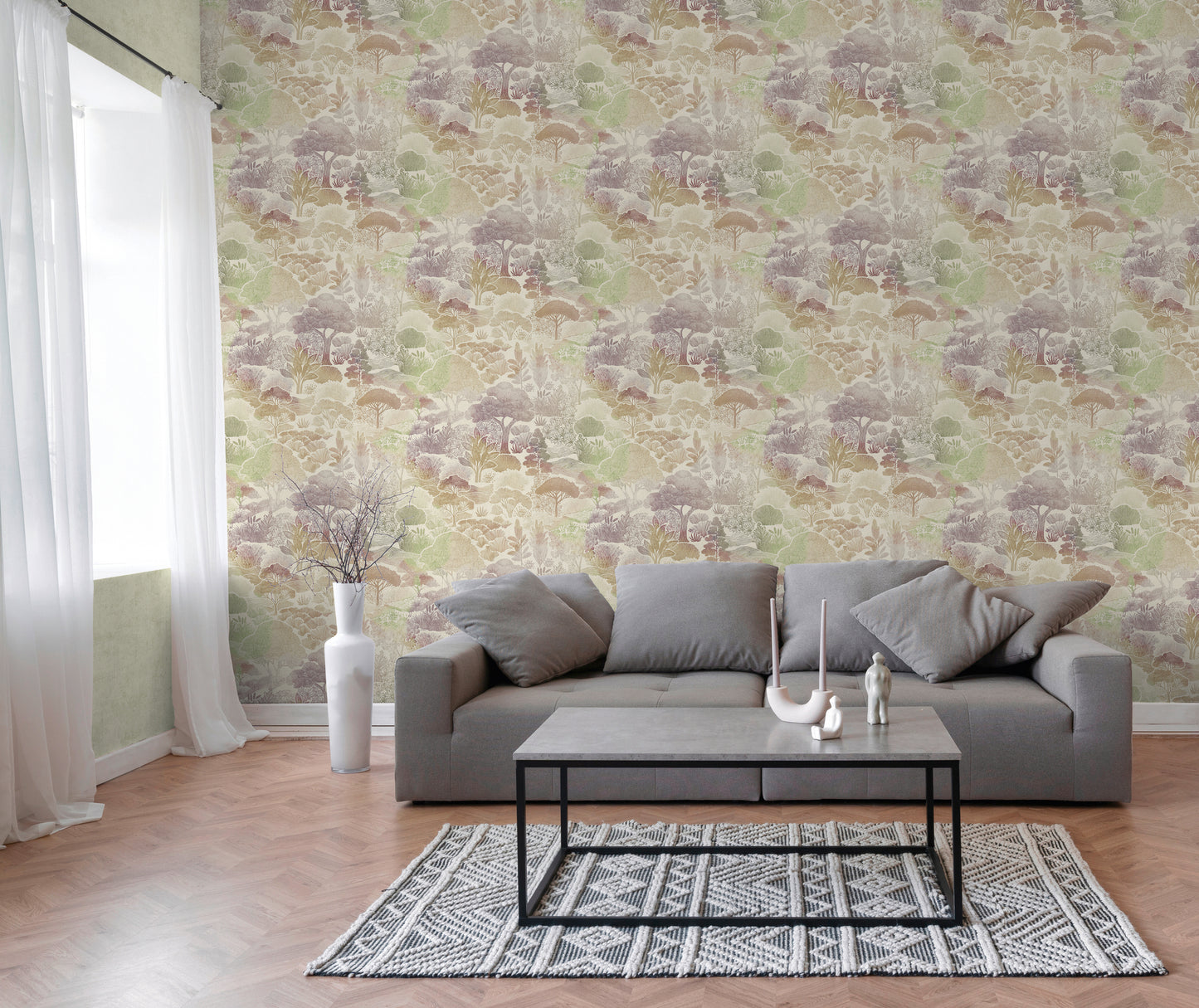 Mustertapete Zauberwald Pastell - 10,05 m x 0,53 m