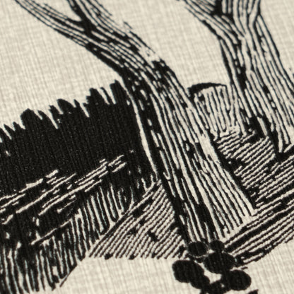Mustertapete Japanische Landschaft Schwarz-Beige - 10,05 m x 0,53 m