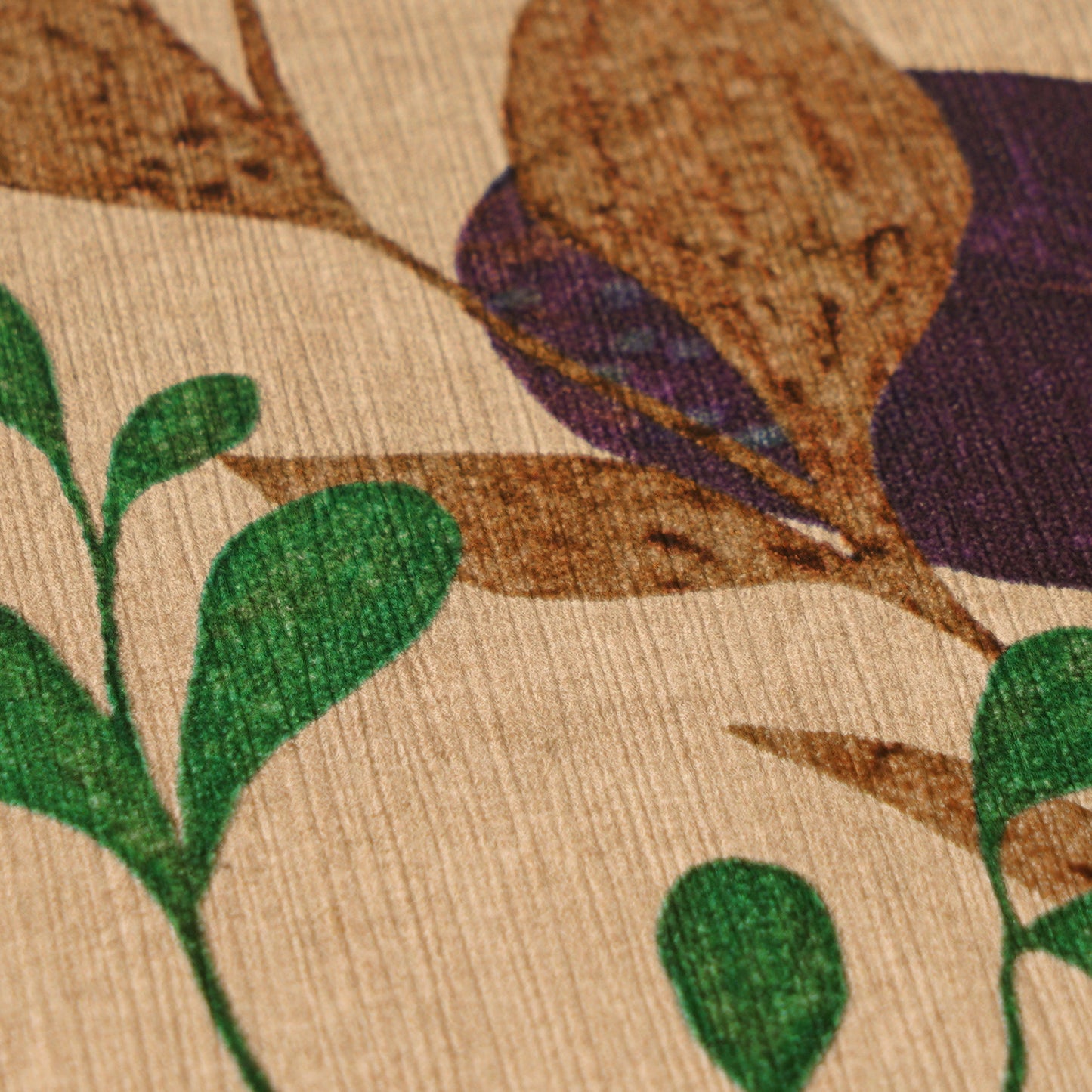 Mustertapete Blattranken Violett-Ocker - 10,05 m x 0,53 m