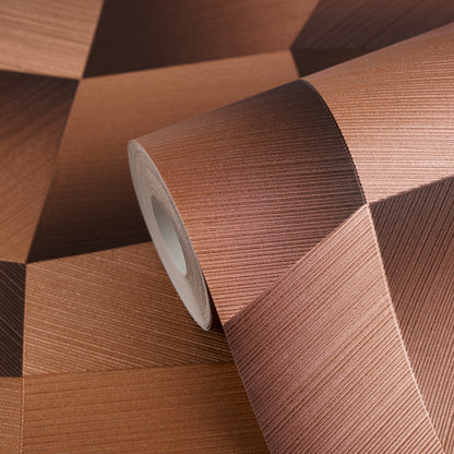 Livingwalls Vibes & Styles Damian - Refined Dimensions Geometrische Tapete Braun - 10,05 m x 0,53 m