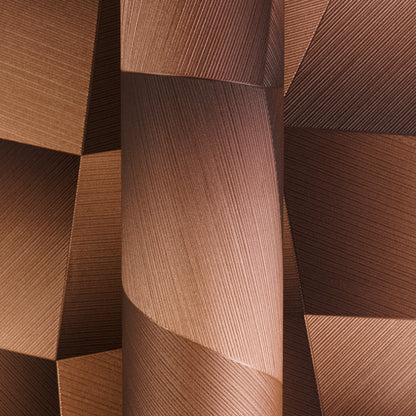 Mustertapete 3D-Geometrie Kupferbraun - 10,05 m x 0,53 m