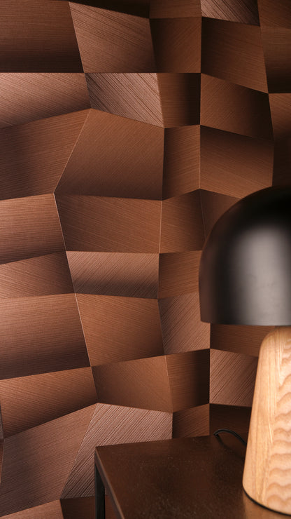 Livingwalls Vibes & Styles Damian - Refined Dimensions Geometrische Tapete Braun - 10,05 m x 0,53 m