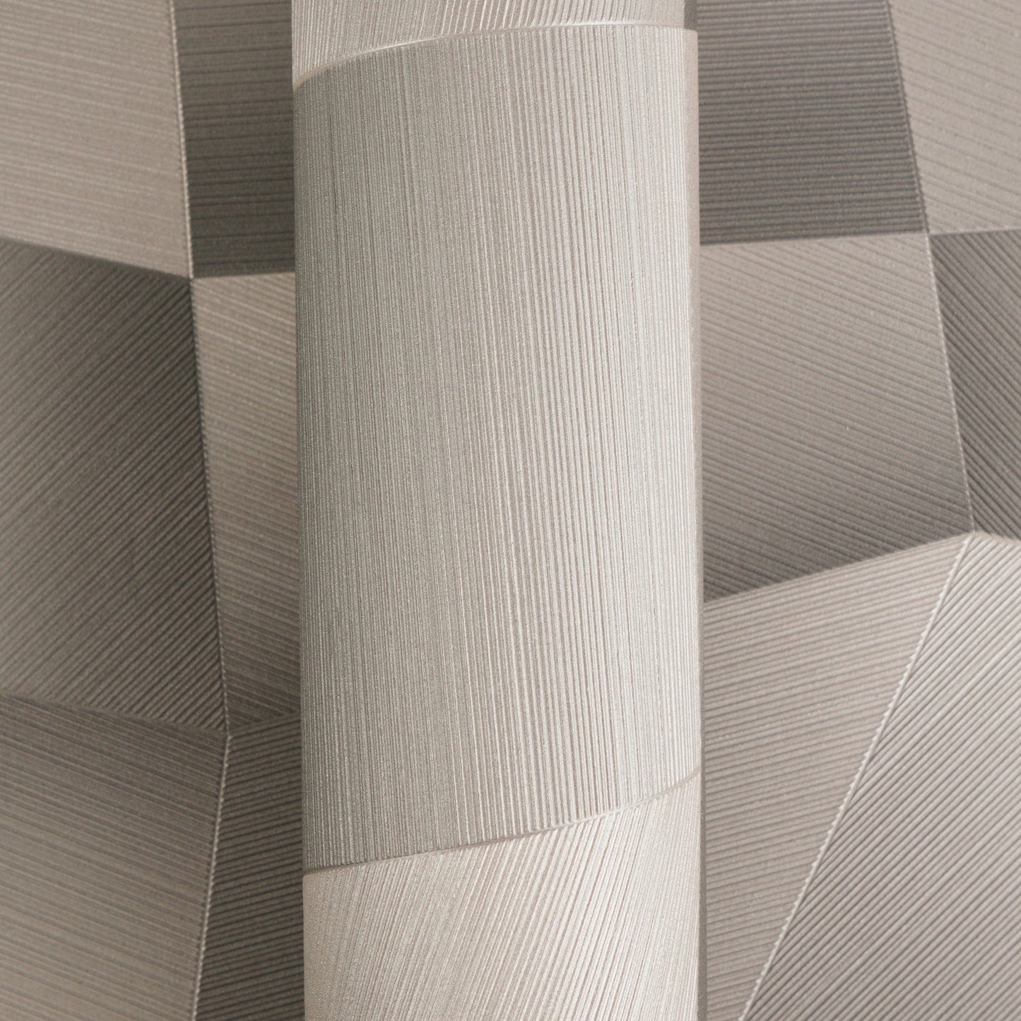 Mustertapete 3D-Geometrie Taupe-Grau - 10,05 m x 0,53 m