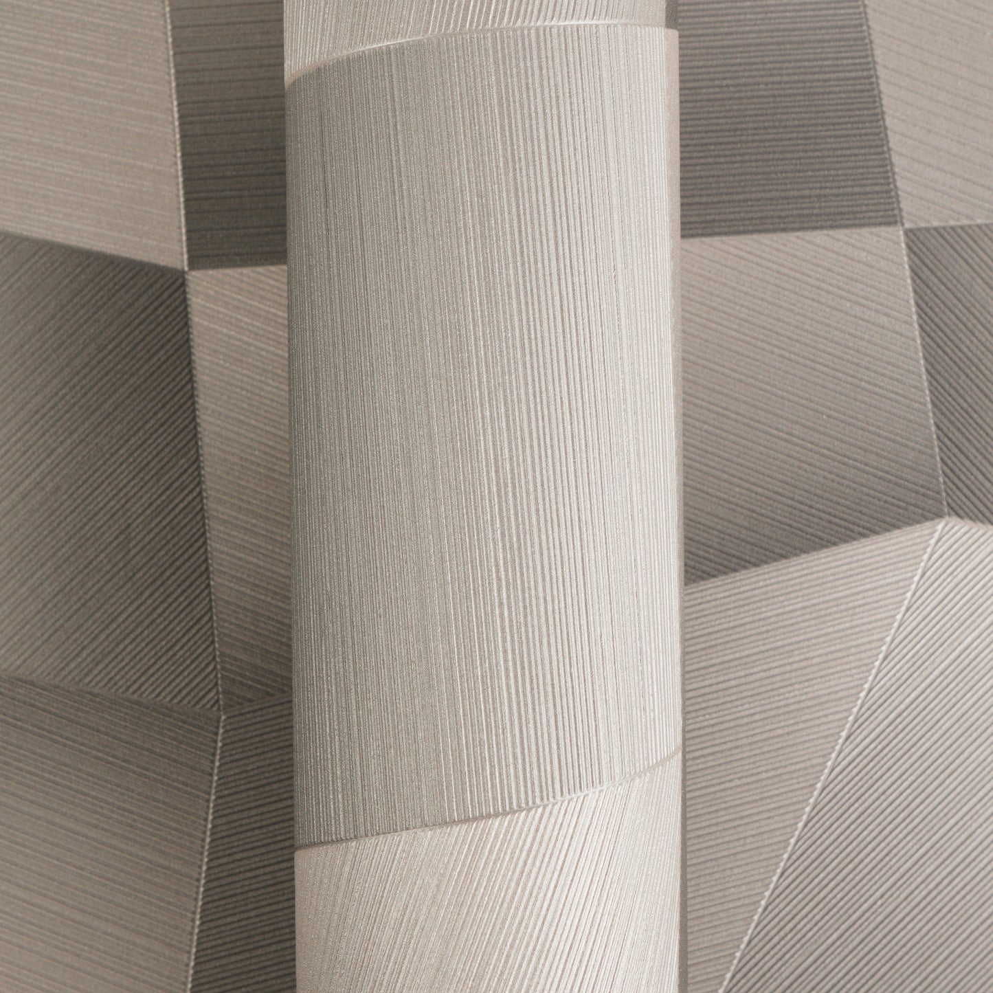 Livingwalls Vibes & Styles Damian - Refined Dimensions Geometrische Tapete Grau Metallic - 10,05 m x 0,53 m