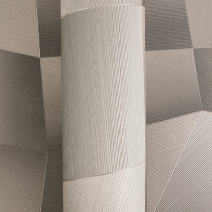 Livingwalls Vibes & Styles Damian - Refined Dimensions Geometrische Tapete Grau Metallic - 10,05 m x 0,53 m