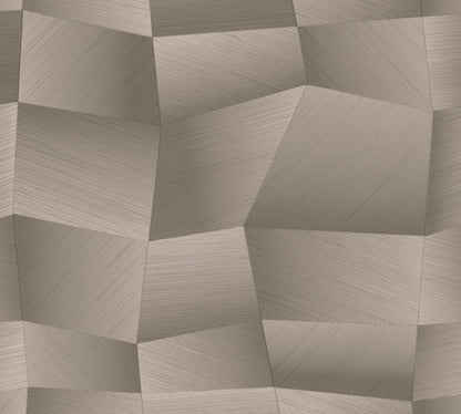 Livingwalls Vibes & Styles Damian - Refined Dimensions Geometrische Tapete Grau Metallic - 10,05 m x 0,53 m