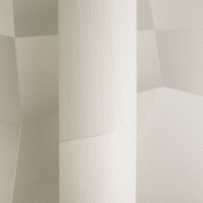 Mustertapete 3D-Geometrie Cremeweiß - 10,05 m x 0,53 m