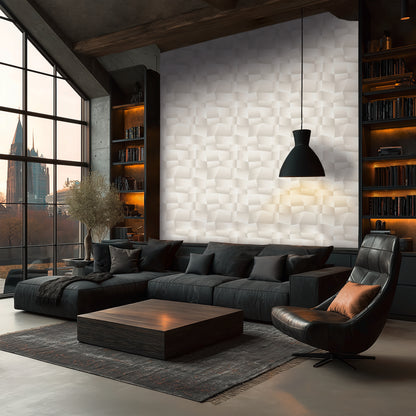 Livingwalls Vibes & Styles Damian - Refined Dimensions Geometrische Tapete Weiß - 10,05 m x 0,53 m