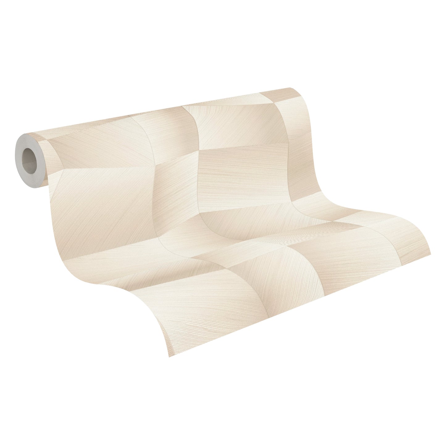 Mustertapete 3D-Geometrie Champagner - 10,05 m x 0,53 m