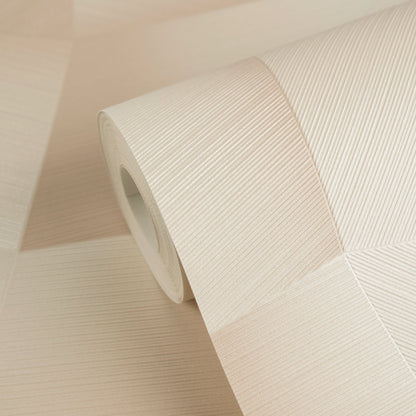 Mustertapete 3D-Geometrie Champagner - 10,05 m x 0,53 m