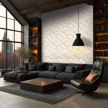 Mustertapete 3D-Geometrie Champagner - 10,05 m x 0,53 m