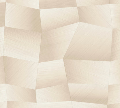 Mustertapete 3D-Geometrie Champagner - 10,05 m x 0,53 m