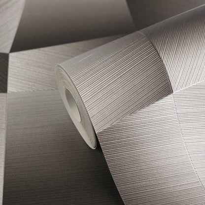 Mustertapete 3D-Geometrie Anthrazit-Bronze - 10,05 m x 0,53 m