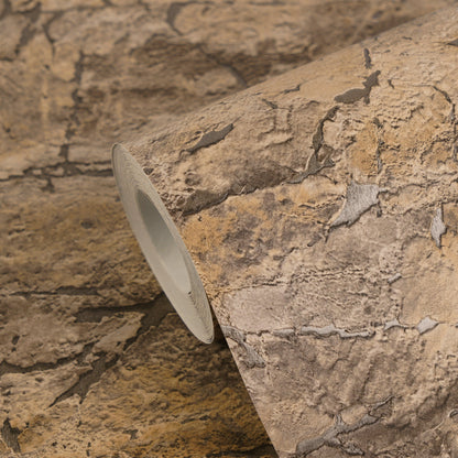 Mustertapete Antik-Putz Erdbraun - 10,05 m x 0,53 m