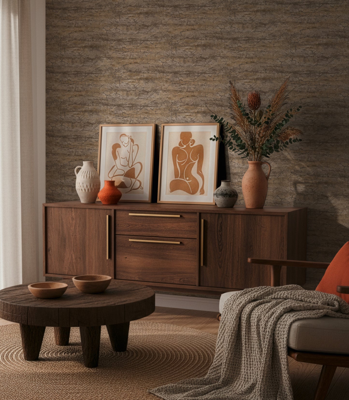 Livingwalls Vibes & Styles Tamika - Raw Heritage Landhaus Beige - 10,05 m x 0,53 m