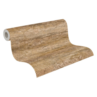 Mustertapete Antik-Putz Ockerbraun - 10,05 m x 0,53 m