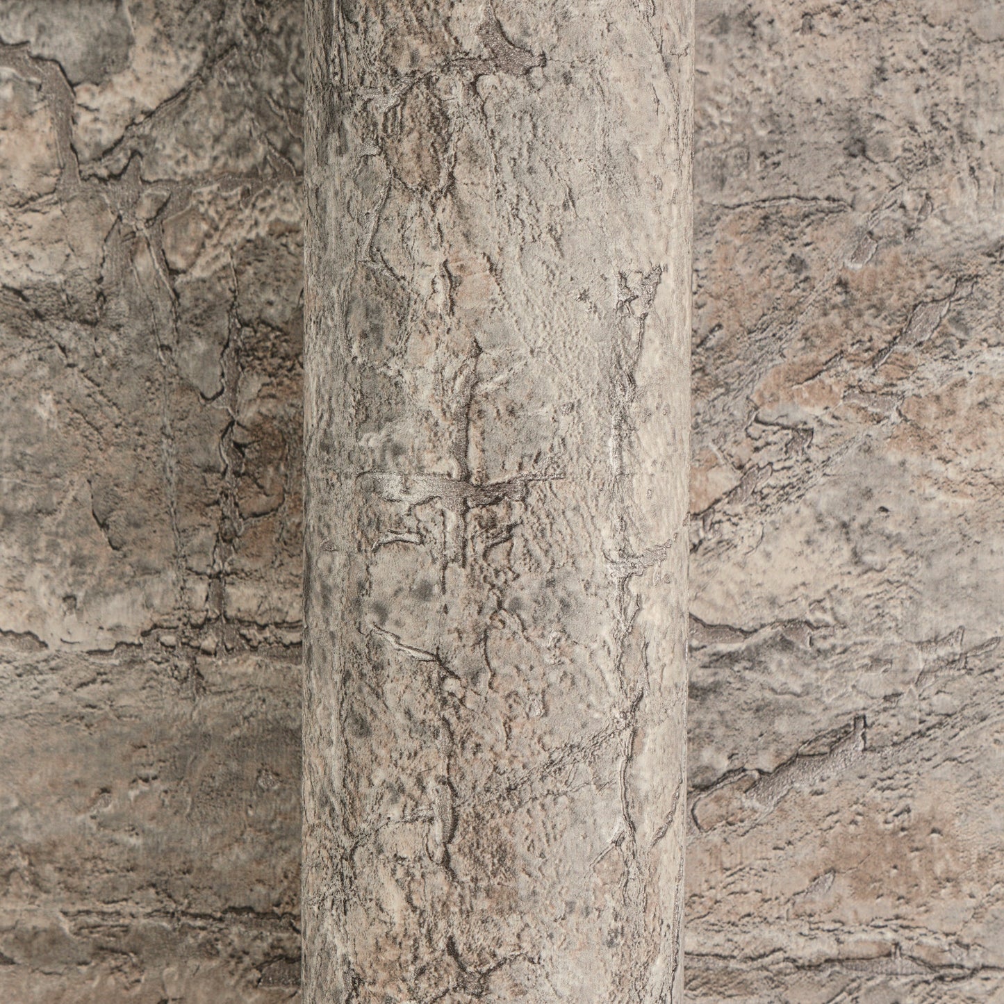 Mustertapete Antik-Putz Grau-Braun - 10,05 m x 0,53 m