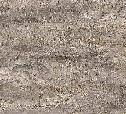 Mustertapete Antik-Putz Grau-Braun - 10,05 m x 0,53 m