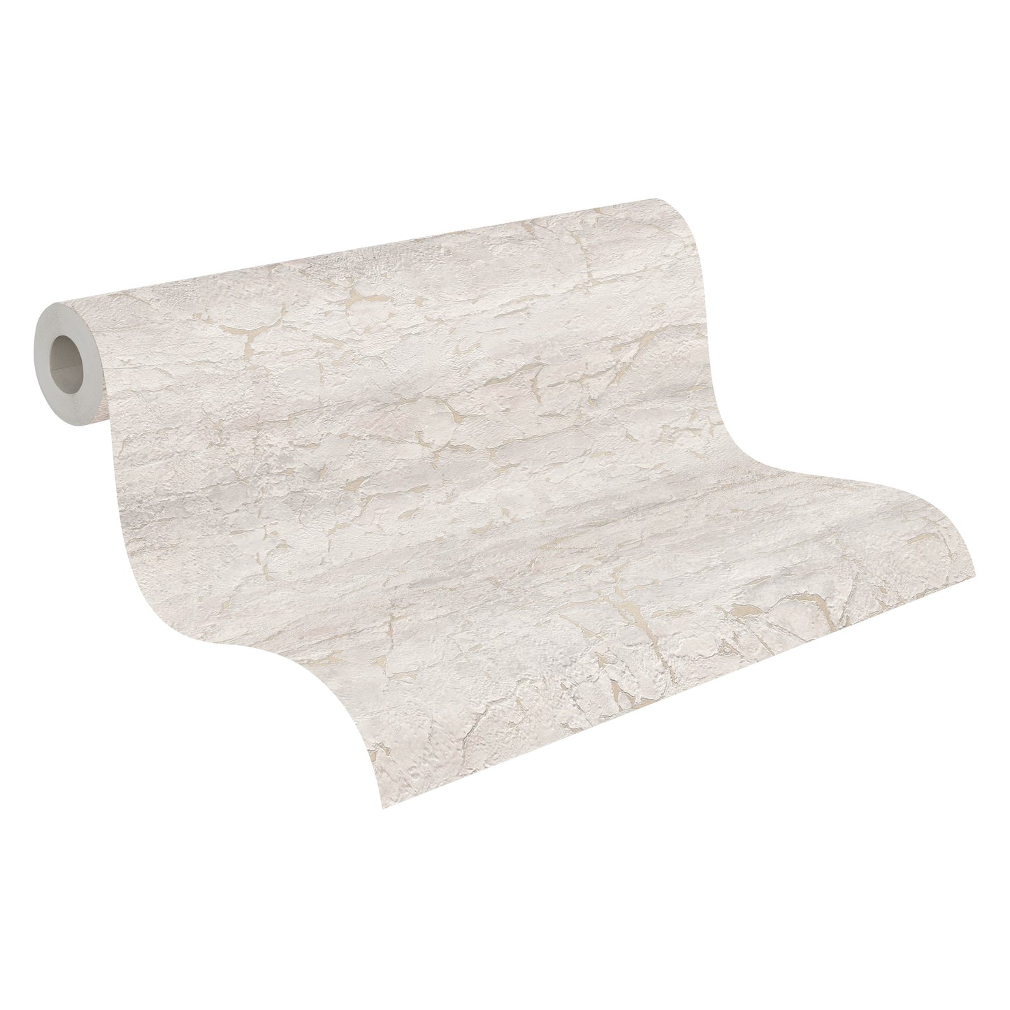 Mustertapete Antik-Putz Hellgrau-Beige - 10,05 m x 0,53 m