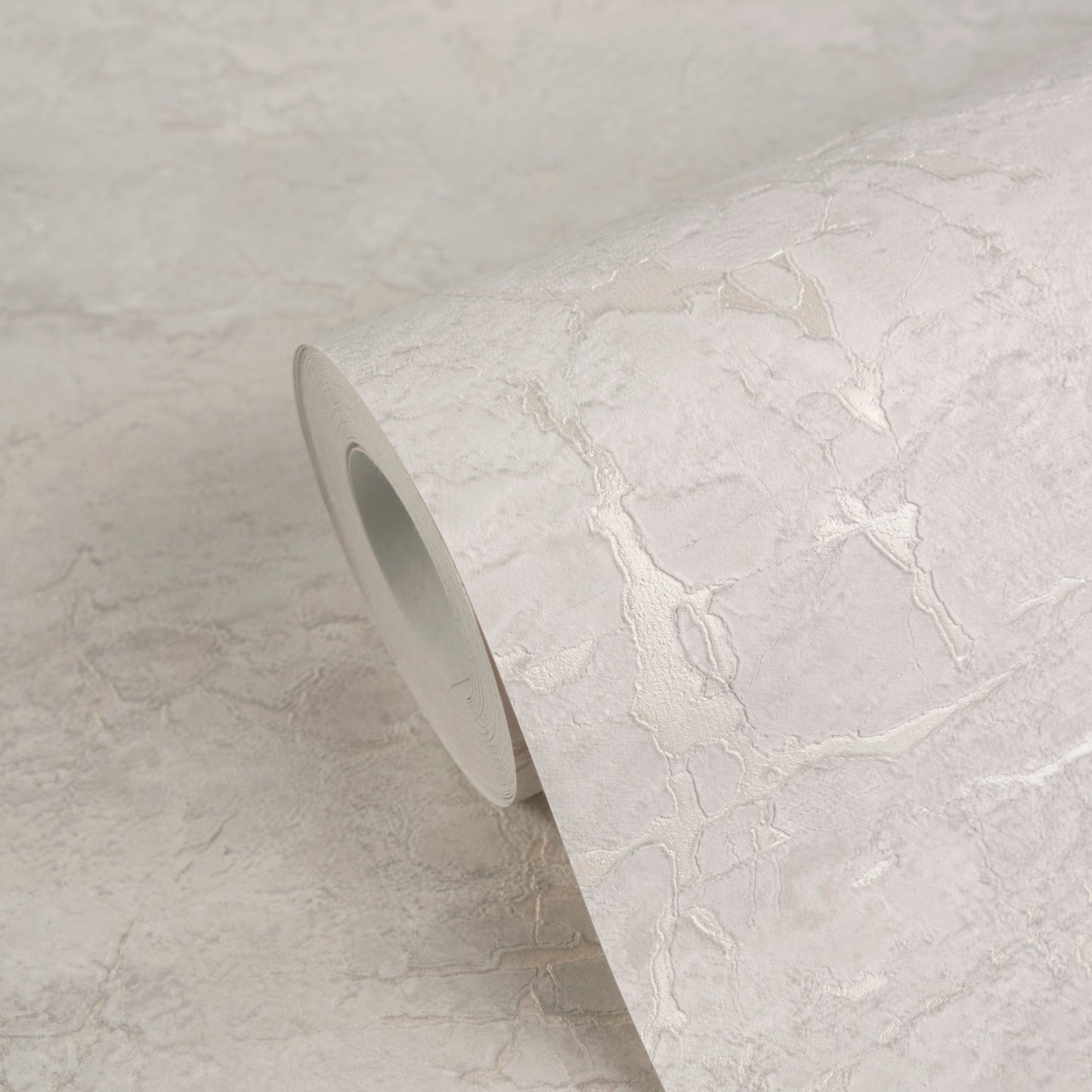Mustertapete Antik-Putz Hellgrau-Beige - 10,05 m x 0,53 m