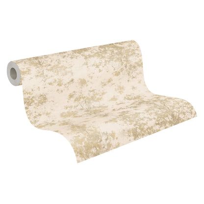 Mustertapete Baum-Silhouette Beige-Gold - 10,05 m x 0,53 m
