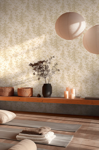 Livingwalls Vibes & Styles Astrid - Whispering Woods Bäume Creme Gelb - 10,05 m x 0,53 m