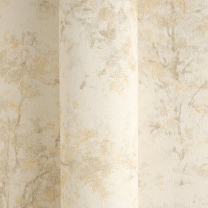 Mustertapete Baum-Silhouette Beige-Gold - 10,05 m x 0,53 m