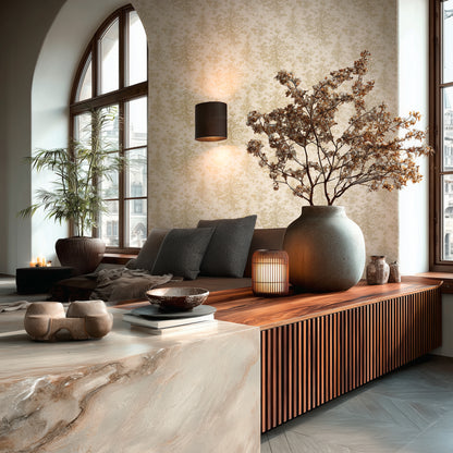 Livingwalls Vibes & Styles Astrid - Whispering Woods Bäume Creme Gelb - 10,05 m x 0,53 m