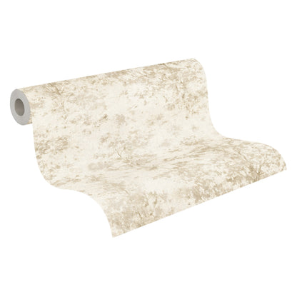 Mustertapete Baum-Silhouette Creme-Beige - 10,05 m x 0,53 m