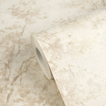 Mustertapete Baum-Silhouette Creme-Beige - 10,05 m x 0,53 m