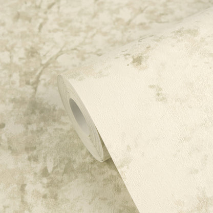 Mustertapete Baum-Silhouette Salbeibeige - 10,05 m x 0,53 m