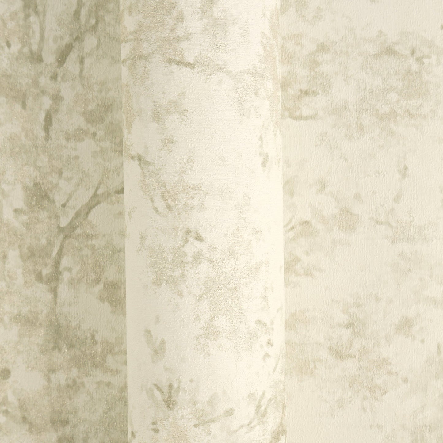 Mustertapete Baum-Silhouette Salbeibeige - 10,05 m x 0,53 m