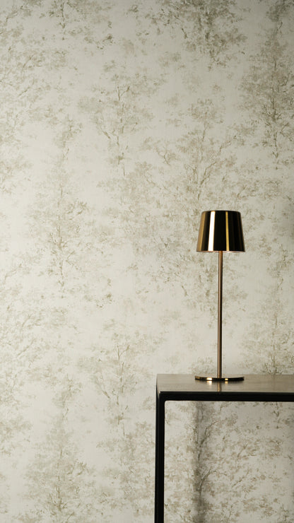 Livingwalls Vibes & Styles Astrid - Whispering Woods Bäume Creme Grün - 10,05 m x 0,53 m