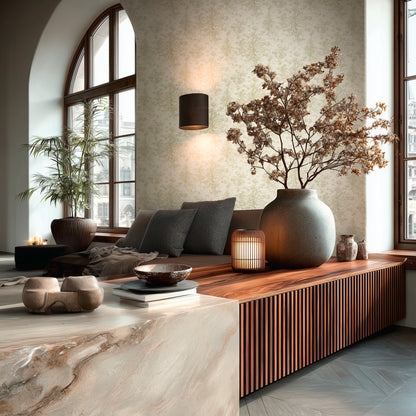 Livingwalls Vibes & Styles Astrid - Whispering Woods Bäume Creme Grün - 10,05 m x 0,53 m