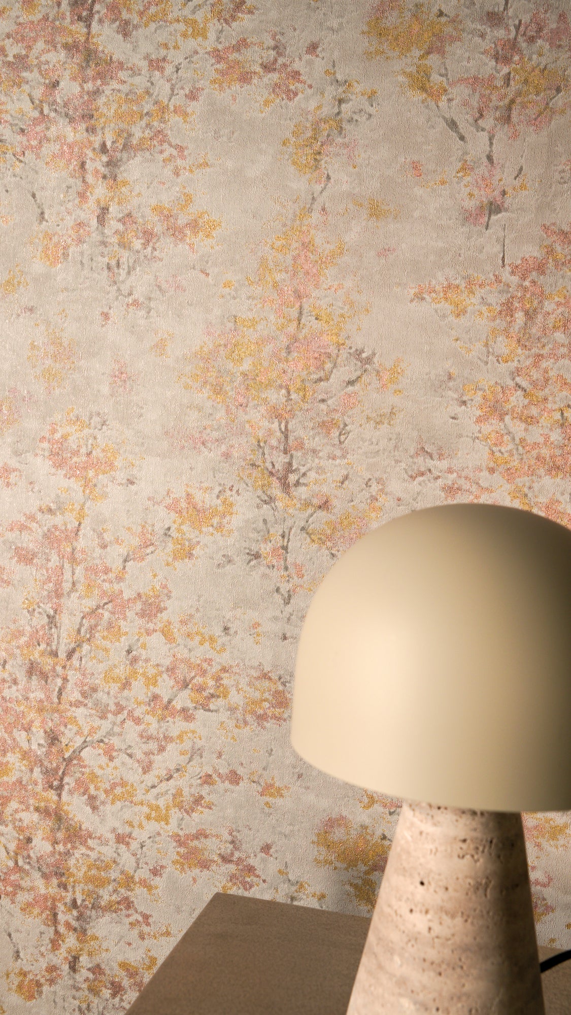 Livingwalls Vibes & Styles Astrid - Whispering Woods Bäume Beige Grau - 10,05 m x 0,53 m