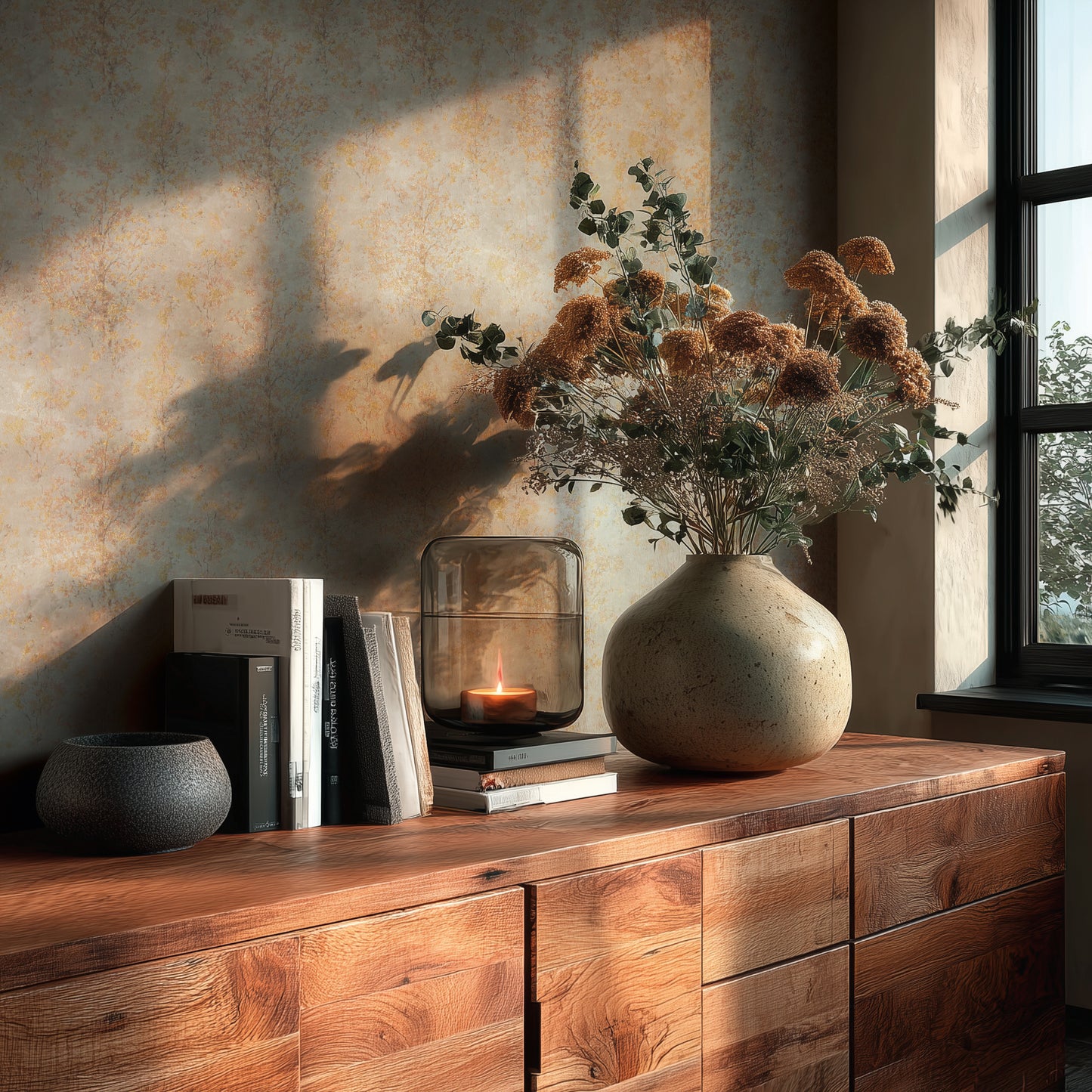 Livingwalls Vibes & Styles Astrid - Whispering Woods Bäume Beige Grau - 10,05 m x 0,53 m
