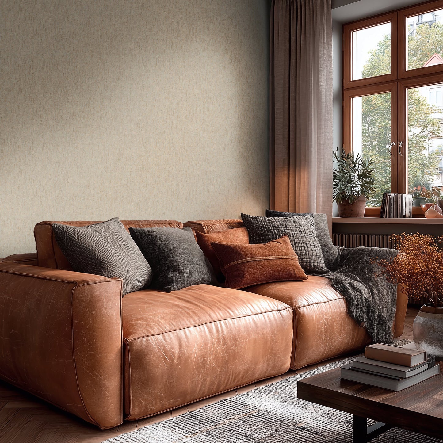 Mustertapete Putz-Optik Sand-Beige - 10,05 m x 0,53 m