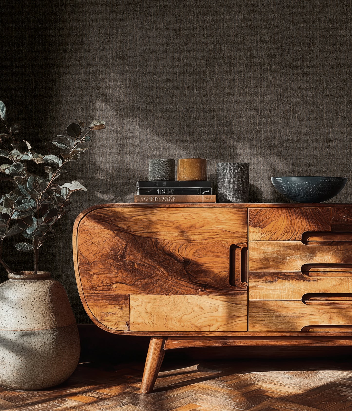 Livingwalls Vibes & Styles  Strukturtapete Schwarz - 10,05 m x 0,53 m