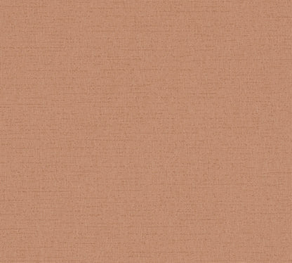Mustertapete Leinen-Optik Terrakotta-Braun - 10,05 m x 0,53 m