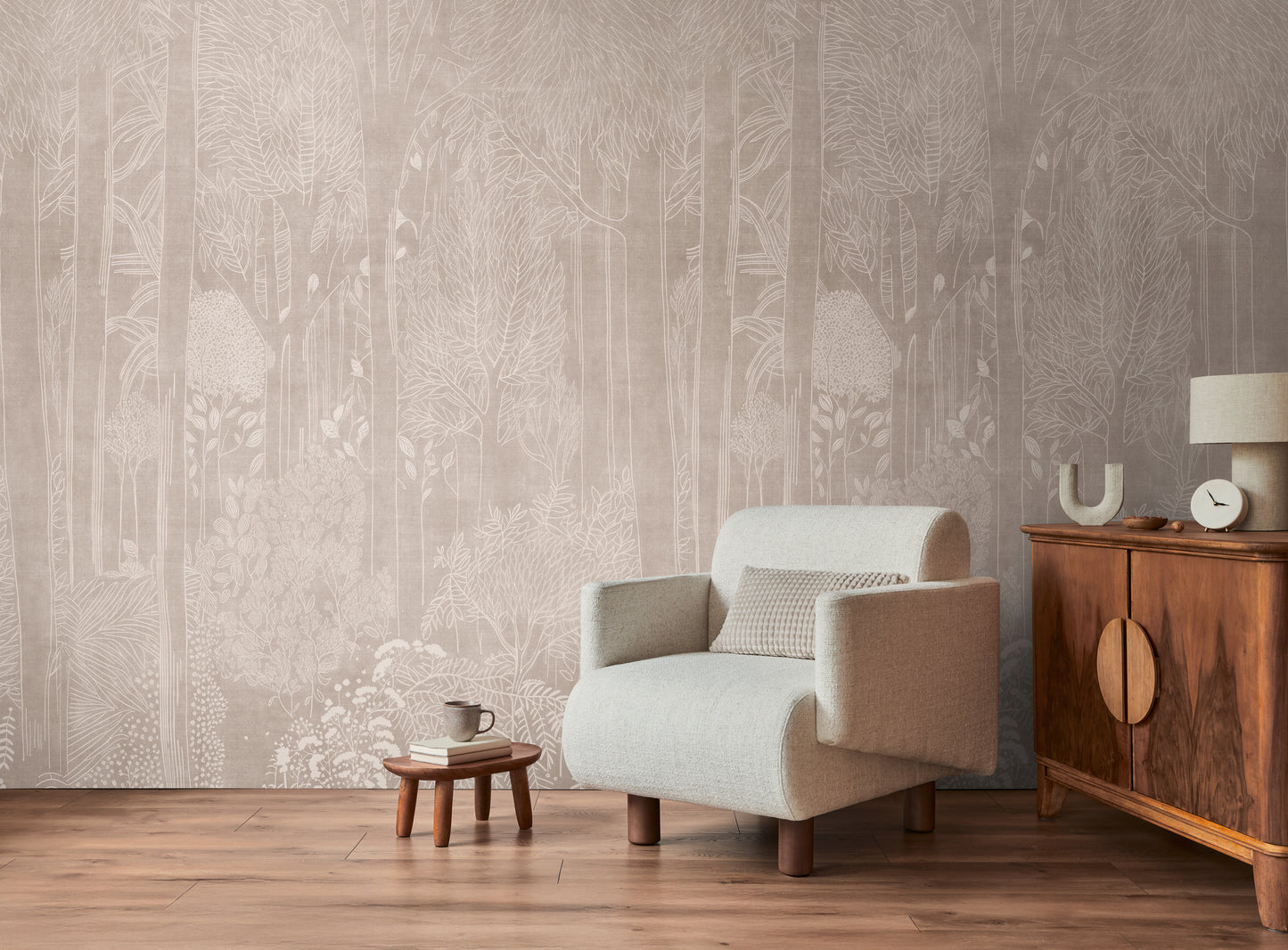Fototapete Linienmuster Beige - 1,59 m x 2,80 m