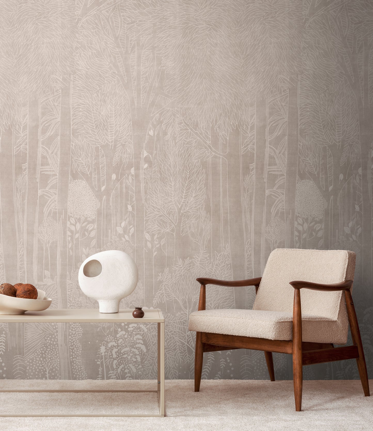 Fototapete Linien Beige - 3,71 m x  2,80 m