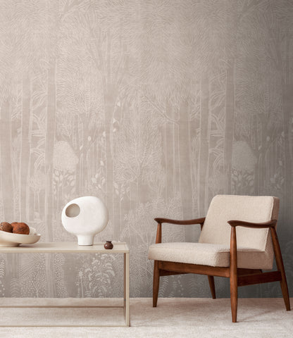 Fototapete Linien Beige - 3,71 m x  2,80 m