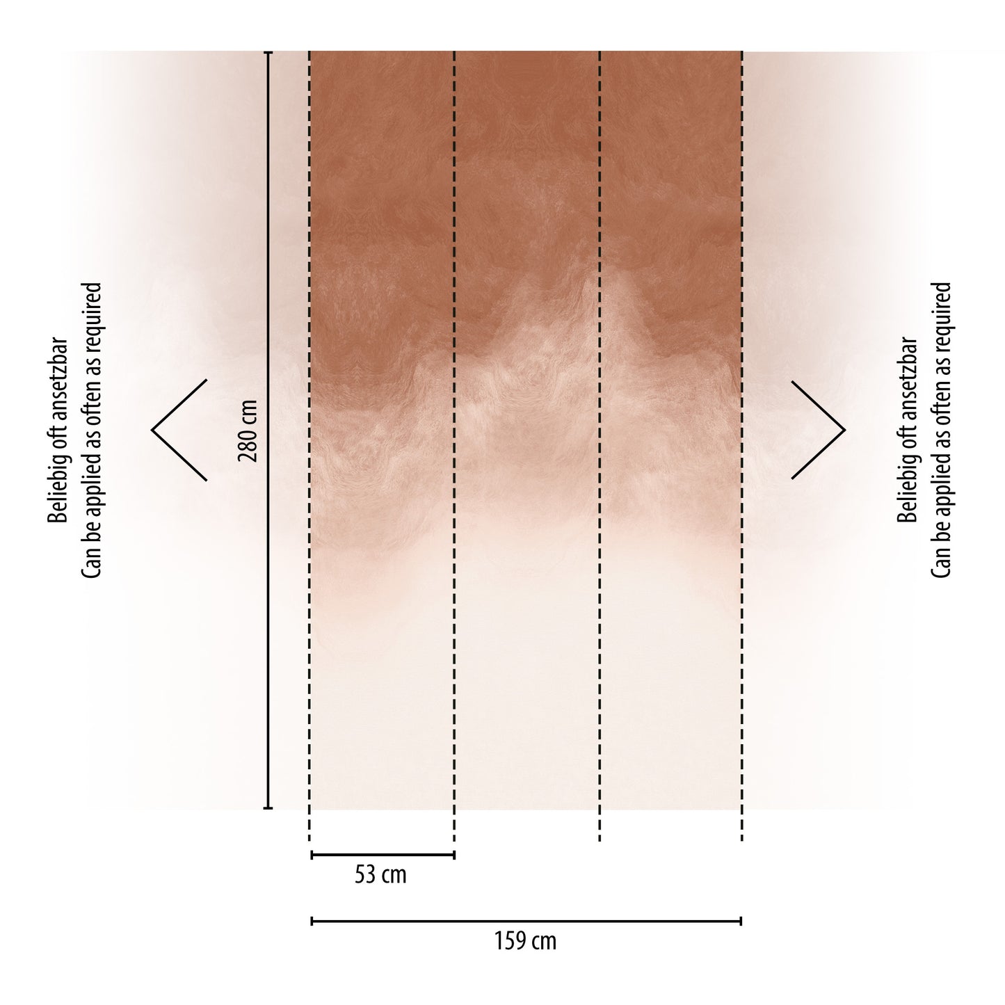 Fototapete Verlauf Braun Beige - 1,59 m x 2,80 m
