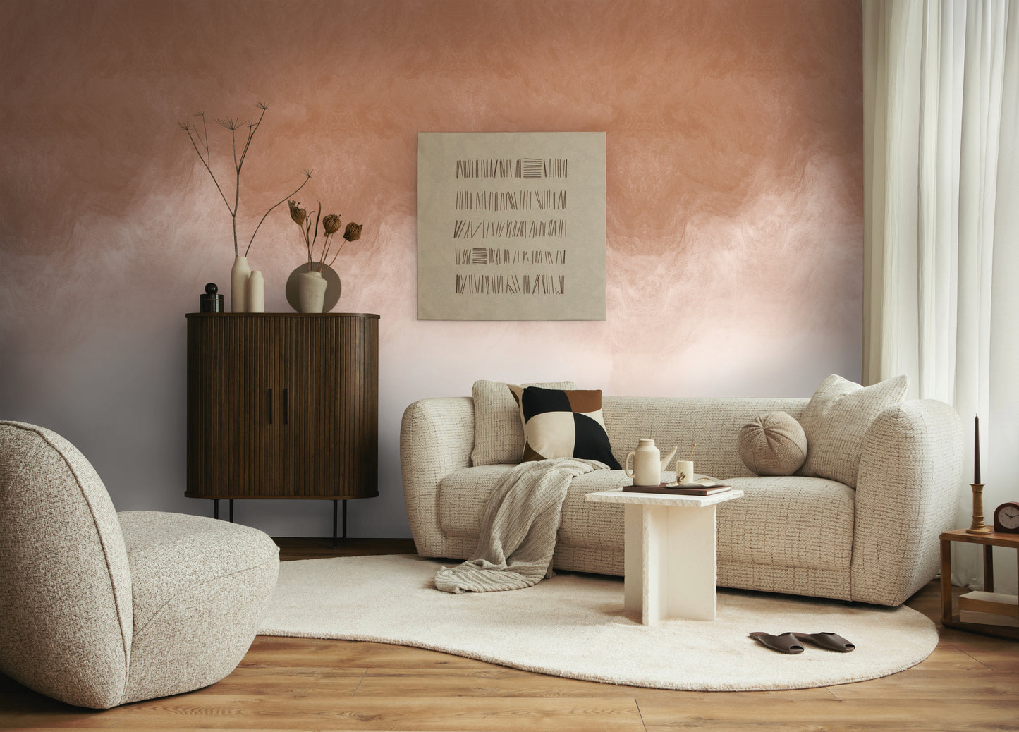 Fototapete Verlauf Braun Beige - 1,59 m x 2,80 m
