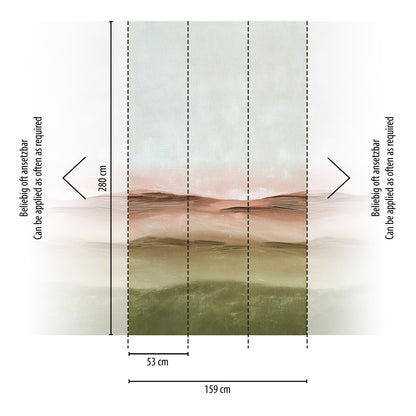 Fototapete Landschaft Grün Beige - 1,59 m x 2,80 m